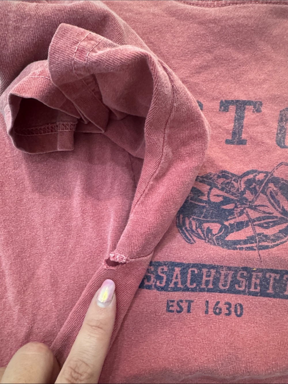 Boston MA Lobster Graphic T-Shirt Fade Red Comfort Colors Garment Dyed Cotton XL - Picture 11 of 12